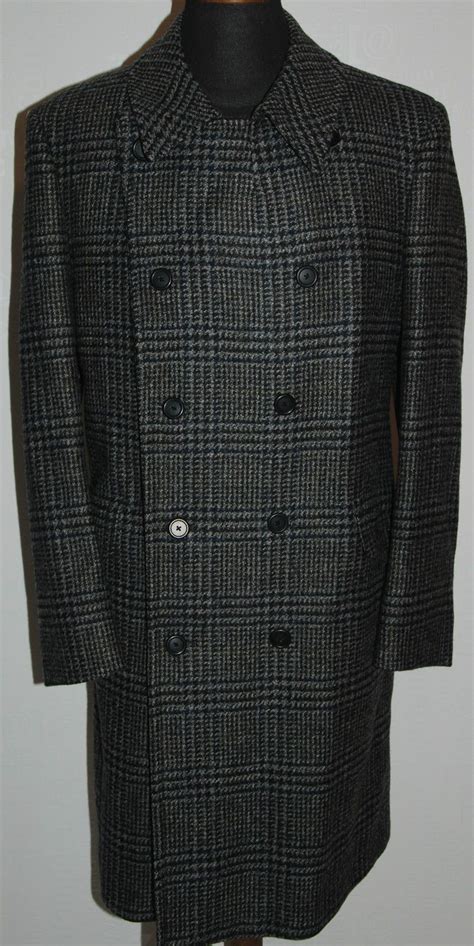 vintage burberry Prince of Wales tweed Trench Coat VIRGIN 